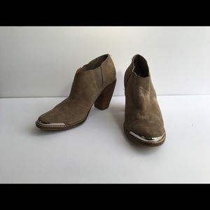 Heeled Booties w/ Metal Toe Cap